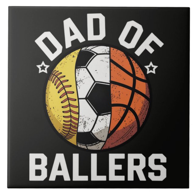 Dad Of Ballers Ceramic Tile (Front)