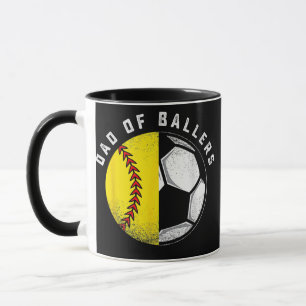 Dad Of Ballers Father Son Softball Soccer Player Mug