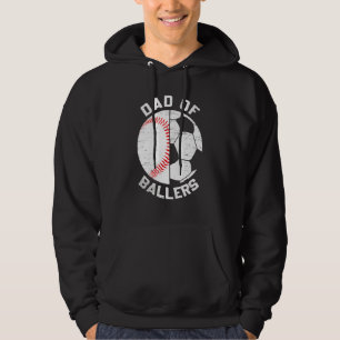 Dad Of Ballers Fathers Day Sport  Papa Soccer Base Hoodie