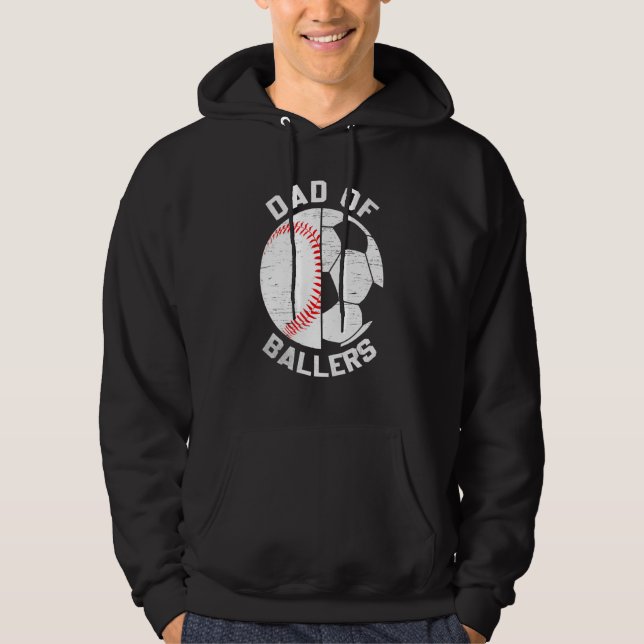 Dad Of Ballers Fathers Day Sport  Papa Soccer Base Hoodie (Front)