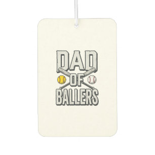 Dad of Ballers Softball and Baseball Vintage Shirt Car Air Freshener