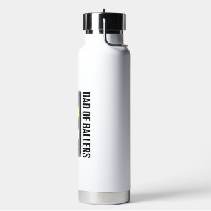 Dad of Ballers Softball Baseball Patriotic Water Bottle
