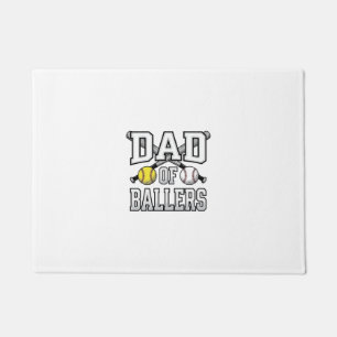 Dad Of Ballers Vintage Baseball Softball Shirt Des Doormat