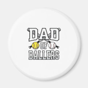 Dad Of Ballers Vintage Baseball Softball Shirt Des Magnet
