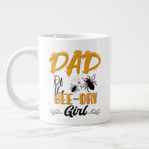 Dad Of Bee Day Girl Hive Party Matching Birthday Large Coffee Mug