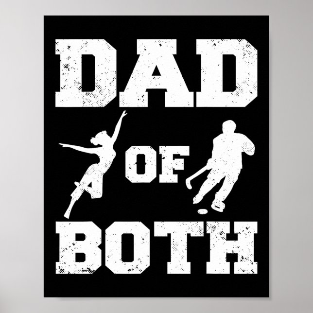 Dad Of Both Funny Dance Hockey Dad  Poster (Front)