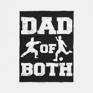 Dad Of Both Funny Karate Soccer Dad Fleece Blanket