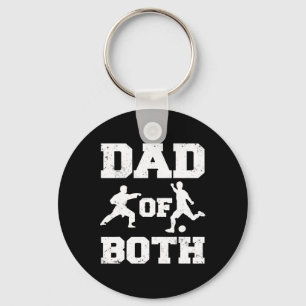 Dad Of Both Funny Karate Soccer Dad Key Ring