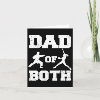 Dad Of Both Funny Karate Softll Dad  Card
