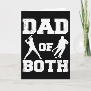 Dad Of Both Funny Sell Hockey Dad Card