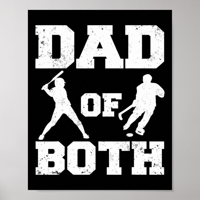 Dad Of Both Funny Sell Hockey Dad  Poster (Front)