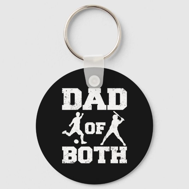 Dad Of Both Funny Soccer Sell Dad  Key Ring (Front)