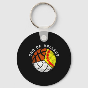 Dad Of Byllers Fun Softbyll Volleybyll Bysketbyll Key Ring