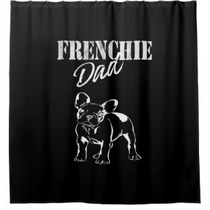 dad of cute frenchie funny french bulldog gift shower curtain