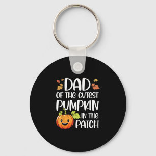 Dad Of Cutest Pumpkin In The Patch Halloween Thank Key Ring