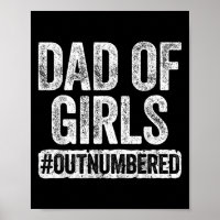 Dad Of Girls Outnumbered Shirt Men Daddy Fathers D
