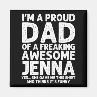 Dad Of Jenna Gift Fathers Day Funny Personalised Magnet