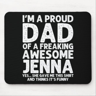 Dad Of Jenna Gift Fathers Day Funny Personalised Mouse Pad