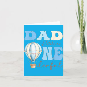 Dad Of Little Mr Onederful 1st Birthday Boy Air Card