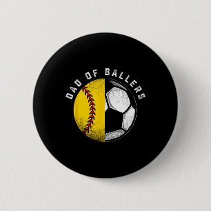 Dad Of Llers Father Son Softll Soccer Player Coach 6 Cm Round Badge