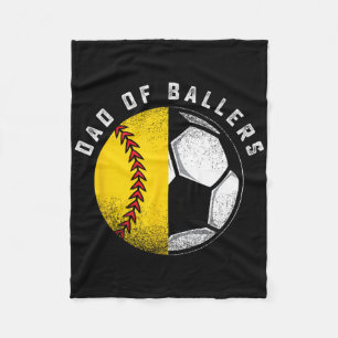 Dad Of Llers Father Son Softll Soccer Player Coach Fleece Blanket
