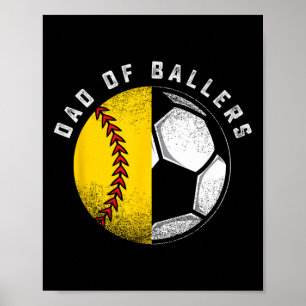 Dad Of Llers Father Son Softll Soccer Player Coach Poster