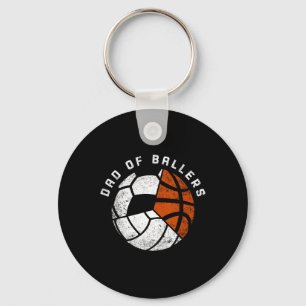 Dad Of Llers Funny Volleyll Soccer Sketll Dad Key Ring