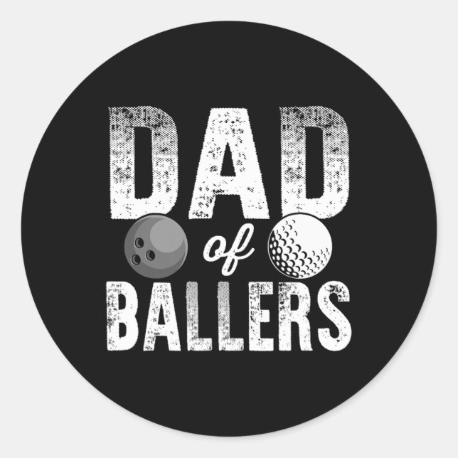 Dad Of Llers Golf Bowling Dad Bod  Classic Round Sticker (Front)