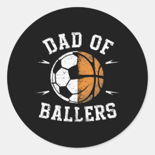 Dad Of Llers Sketll Soccer Ll Fathers Day Coach Classic Round Sticker