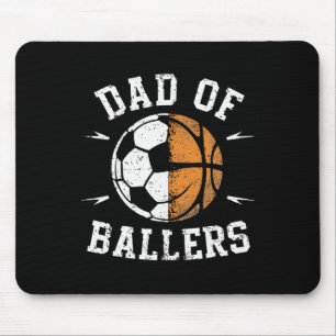 Dad Of Llers Sketll Soccer Ll Fathers Day Coach  Mouse Pad