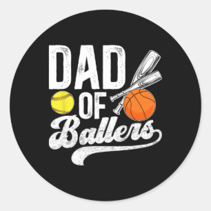 Dad Of Llers Softll Sketll Dad Classic Round Sticker