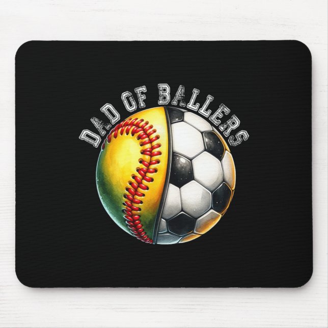 Dad Of Llers Softll Soccer Player Coach Father's D Mouse Pad (Front)