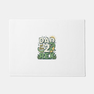 Dad of the 2 Rex Dinosaur Father Shirt Design_1 Doormat