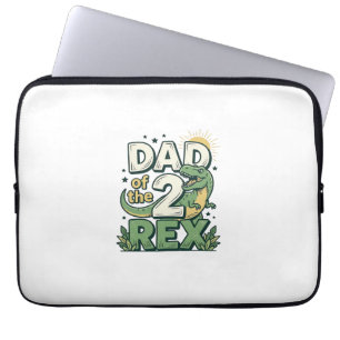 Dad of the 2 Rex Dinosaur Father Shirt Design_1 Laptop Sleeve