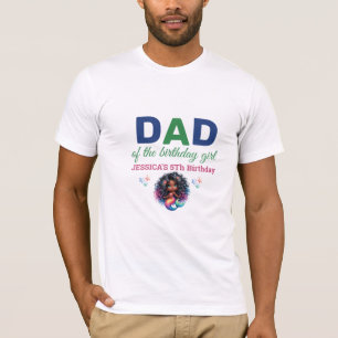 Dad Of The 5Th Birthday Girl African Mermaid T-Shirt