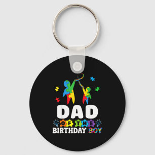 Dad of the birthday boy autism awareness support key ring