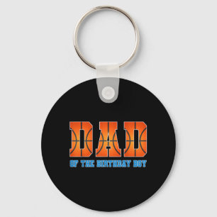 Dad Of The Birthday Boy Basball Theme Family Key Ring