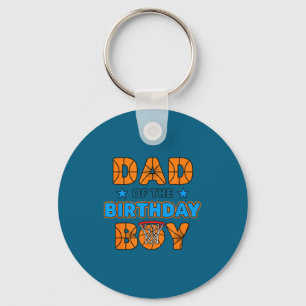 Dad of the birthday boy basketball birthday party key ring