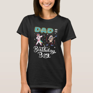 Dad Of The Birthday Boy Doughnut Dabbing Unicorn M T-Shirt
