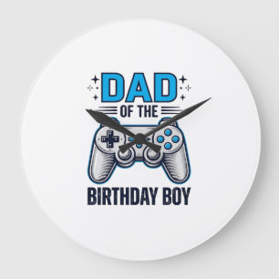 Dad of the Birthday Boy Gamer Shirt Design_1 Large Clock