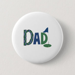 Dad Of The Birthday Boy Hole In One Golf Family Ma 6 Cm Round Badge