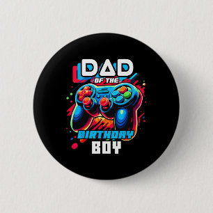 Dad Of The Birthday Boy Matching Video Game Birthd 6 Cm Round Badge