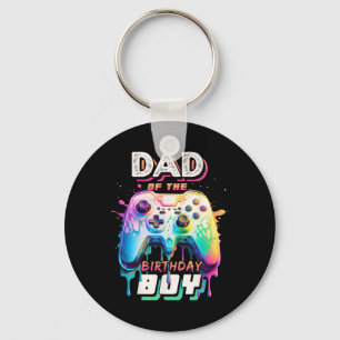Dad Of The Birthday Boy Matching Video Game Birthd Key Ring