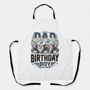 Dad of the Birthday Boy Motocross Vintage Shirt_1 Apron