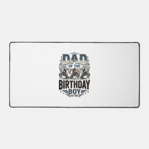 Dad of the Birthday Boy Motocross Vintage Shirt_1 Desk Mat