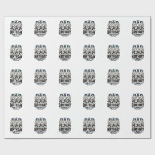 Dad of the Birthday Boy Motocross Vintage Shirt_1 Wrapping Paper