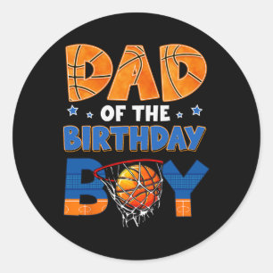 Dad Of The Birthday Boy Sketll Ller Bday Family Pa Classic Round Sticker