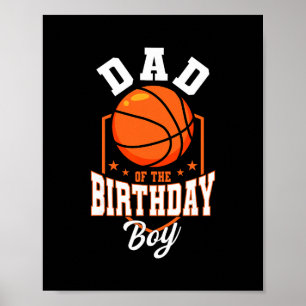 Dad Of The Birthday Boy Sketll Theme Bday Party Poster
