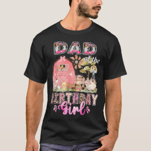 Dad Of The Birthday Girl 1st Bday Cow Farm Family T-Shirt