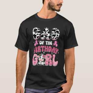 Dad Of The Birthday Girl Cow Farm Family 1st Birth T-Shirt